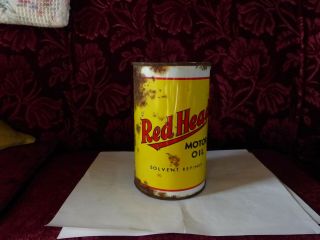 Very Rare Red Head Motor Oil Imperial Quart Oil Tin Can Great West Alberta