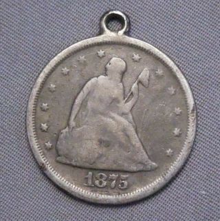 1875 Twenty Cent Piece Silver Coin | Rare | Engraved Back