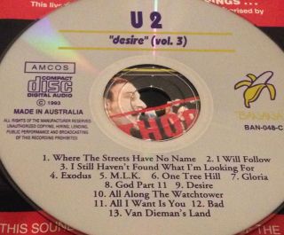 U2 Desire Vol.  3 Australian Live Cd Rare 1993 Bono I Will Follow M.  L.  K.  Gloria
