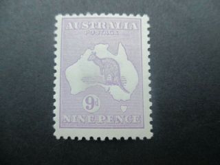 Kangaroo Stamps: 9d Violet 3rd Watermark - Rare (d314)