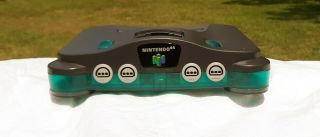 Nintendo 64 Ice Blue Funtastic Charcoal Console Only Rare 6