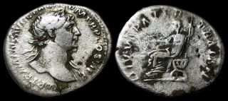 Rare Trajan & His Father Ar Silver Denarius