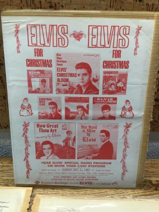 ELVIS Fan Club Christmas Cards,  Letters Envelopes RARE 7