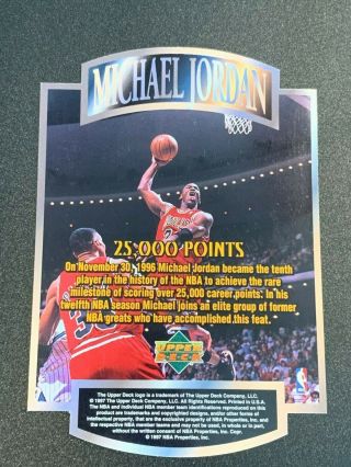 Michael Jordan 1997 Upper Deck 25000 Points Jumbo (3 1/2 x 5) Die Cut Bulls rare 2