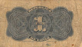 Chile 1 Peso 31.  10.  1913 P 15b Series Xx Rare Circulated Banknote L8 2
