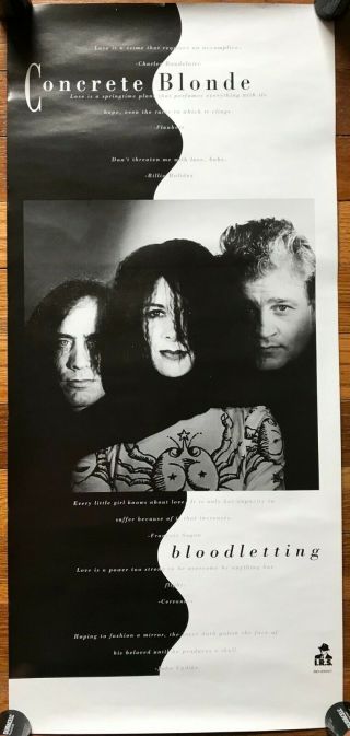 Concrete Blonde Bloodletting RARE double sided promo poster 1990 4