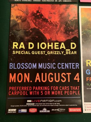 Radiohead Cuyahoga Falls Ohio 2008 In Rainbows Tour Concert Gig Poster Rare