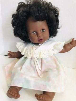 Rare 17” Vtg 1986 Zapf African American Black Baby Doll Sleep Eyes