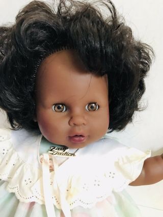 Rare 17” Vtg 1986 Zapf African American Black Baby Doll Sleep Eyes 2
