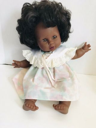 Rare 17” Vtg 1986 Zapf African American Black Baby Doll Sleep Eyes 3