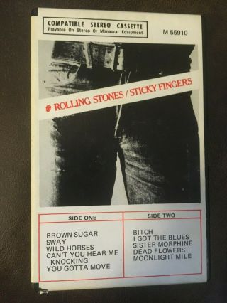 The Rolling Stones - Sticky Fingers Rare 1971 Cassette Snap Case Ampex