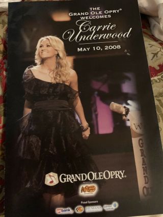 Grand Ole Opry Carrie Underwood Opry Induction Program 2008 Rare Souvenir
