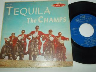 The Champs / Tequila Ep On Challenge Records Rare 4 Tracks Vg Vinyl Split Cover