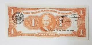 El Salvador Colon 1966 Banknote Gem Unc Very Rare Grade