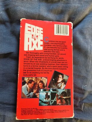 Edge Of The Axe VHS Rare Horror Gore Backwoods Slasher Forum Home Video 1988 3