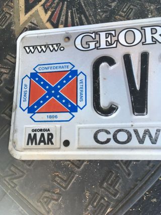 Rare Georgia Sons Of Confederate Veterans License Plate 2011 2