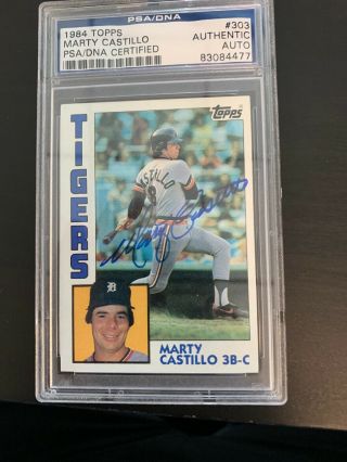 Rare Marty Castillo Signed 1984 Topps Psa Detroit Tigers Autographed Card 303