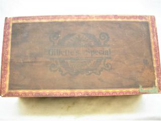 Vintage Rare Gillette ' s Special Wooden Old Label Cigar Box Empty 3