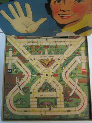 vintage stop and go police cop road safety traffic board game whitman 1939 rare 3