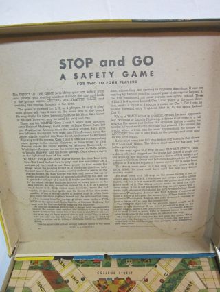 vintage stop and go police cop road safety traffic board game whitman 1939 rare 4