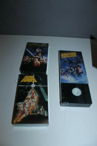 RARE Vintage Star Wars Trilogy Theatrical VHS Tapes CBS Fox Box Set M 1 4