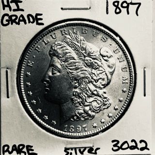 1897 Morgan Silver Dollar Hi Grade U.  S.  Rare Coin 3022