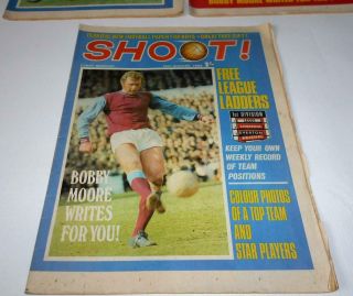 SHOOT Football Magazines First 3 Issues August 1969 1,  2,  3,  Rare Advert Leaflets 2