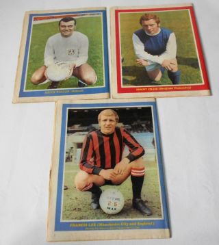 SHOOT Football Magazines First 3 Issues August 1969 1,  2,  3,  Rare Advert Leaflets 5