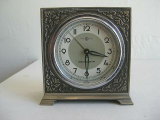 Vtg Art Deco Japanese Seikosha Metal Alarm Table Clock Japan Seiko Rare