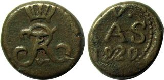 1820 4 Kas,  Danish India,  Tranquebar,  Very Rare Date
