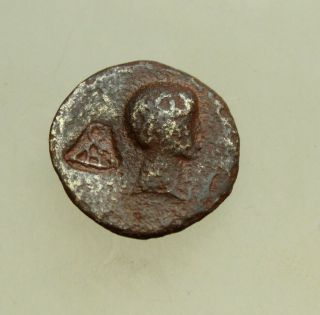 Roman Bronze Provincial Ae 16mm Uncertan Very Rare Countermark