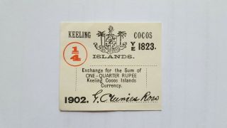 1/4 Rupie From Keeling And Cocos Islands Pick S124 Rare