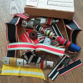 Rare German Wwii Box With Ribbon Bars