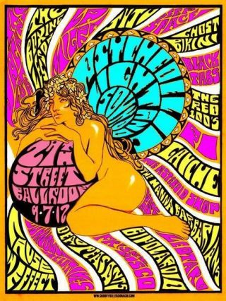 Psychedelic Light And Sound Festival Concert Poster,  Rare,