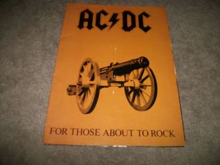 Rare Orig.  Ac/dc For Those About To Rock Poster / Tour Book 1981 26 X 38