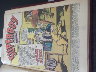 Rare 1956 Dc Comics Bound Leather Book - Adventure - Superboy - Green Arrow - Aquaman