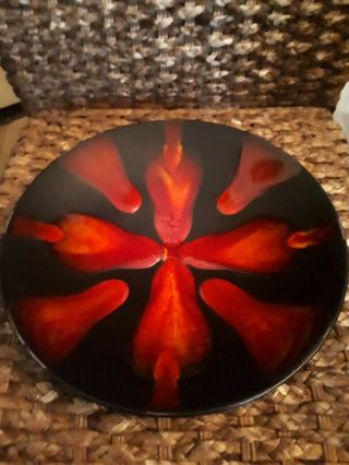 Rare Poole Pottery Red / Black Lava 10 " Plate