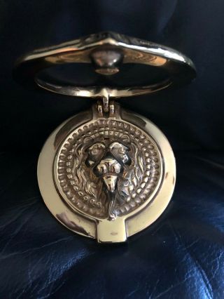 Rare Solid Brass Lion ' s Head Door Knocker by Virginia Metalcrafters 2