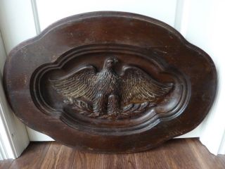 Rare Wwii Antique Wood Eagle Table Platter Sign From Early 1940s 31 "