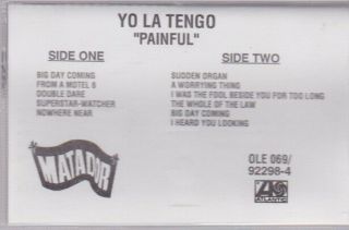 Yo La Tengo ‎– Painful Rare Promo Cassette 1993 Nm