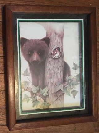 Homco Home Interiors Bear Squirrel Tree Ivy Rare Vintage Shadow Box Picture 1669