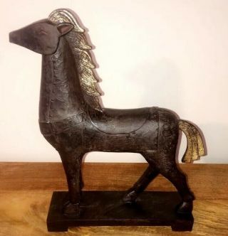Vintage Antique Wooden Horse 19th Century Art Deco Carved Folk Shaker Art Rare