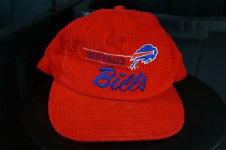 Rare Vintage Annco Buffalo Bills Nfl Corduroy Snapback Hat Cap 90s Oj Retro Red