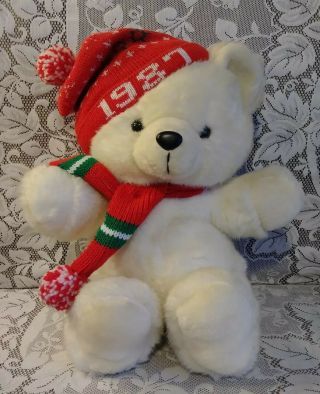 1987 K - Mart Vintage Christmas White Polar Bear Dan Dee Collectible Rare