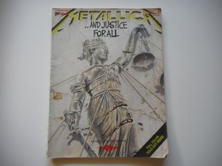Metallica " And Justice For All " Guitar - Tab Edition Book W/ Rare Fold Out Poster
