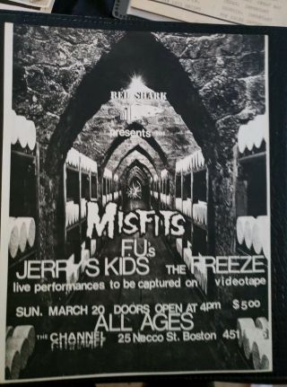 The Misfits Flyer 1981 Rare Kbd Samhain Danzig Black Flag Hardcore Punk