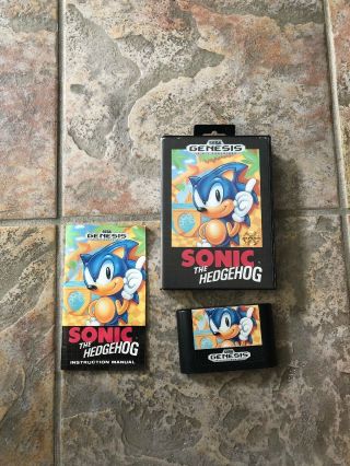 Sonic The Hedgehog Sega Genesis Retail Release Cib Complete Rare See
