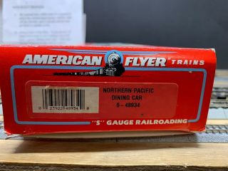 American Flyer 6 - 48934 NP/Northern Pacific Dining Passenger Car S - Gauge RARE 3