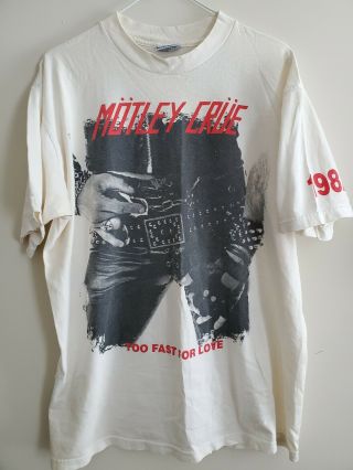 Vintage Motley Crue Too Fast For Love Early 90s Release Shirt Rare Run Nikki