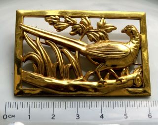 Vintage Pin Brooch Gold Tone Bird Art Deco Art Nouveau Signed Coro Rare